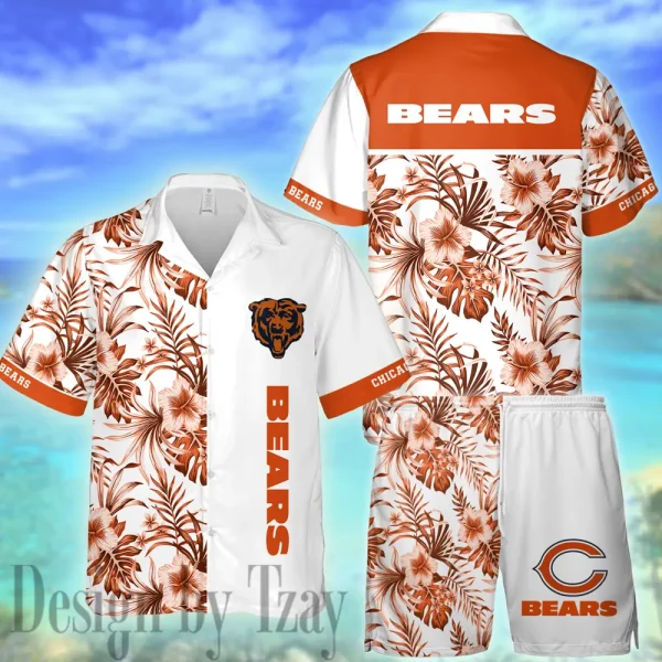 Chicago Bears Casual Men's Hawaiian Shirt And Shorts 3D Printed New AZHWS1126