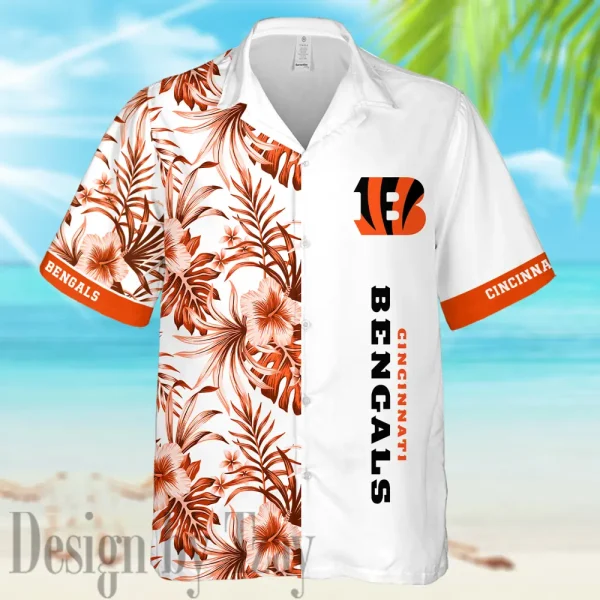 Cincinnati Bengals Casual Men's Hawaiian Shirt And Shorts 3D Printed New AZHWS1127 - Image 2