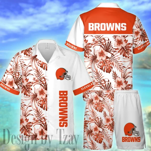 Cleveland Browns Casual Men's Hawaiian Shirt And Shorts 3D Printed New AZHWS1128