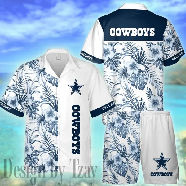 Dallas Cowboys Casual Men's Hawaiian Shirt And Shorts 3D Printed New AZHWS1129