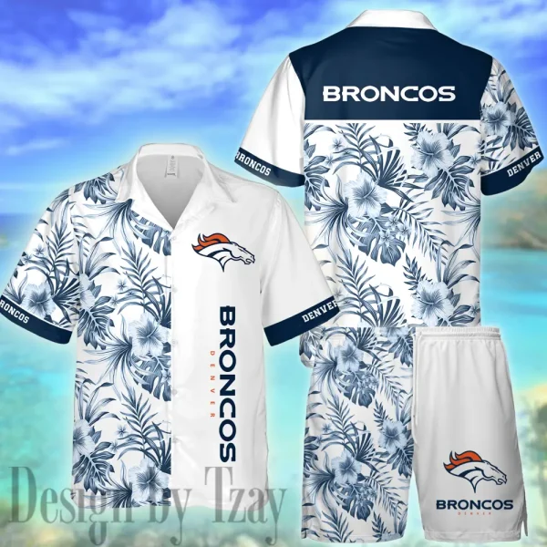 Denver Broncos Casual Men's Hawaiian Shirt And Shorts 3D Printed New AZHWS1130