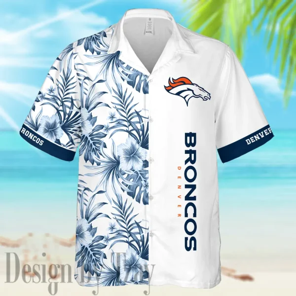 Denver Broncos Casual Men's Hawaiian Shirt And Shorts 3D Printed New AZHWS1130 - Image 2