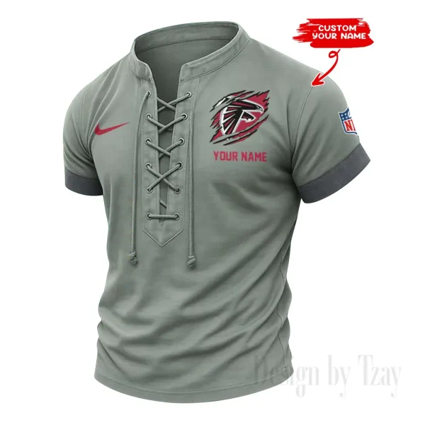 Atlanta Falcons Men Casual Lace-up Short Sleeve T-shirt New Design 2025 SPTMLUSTS130 - Image 2