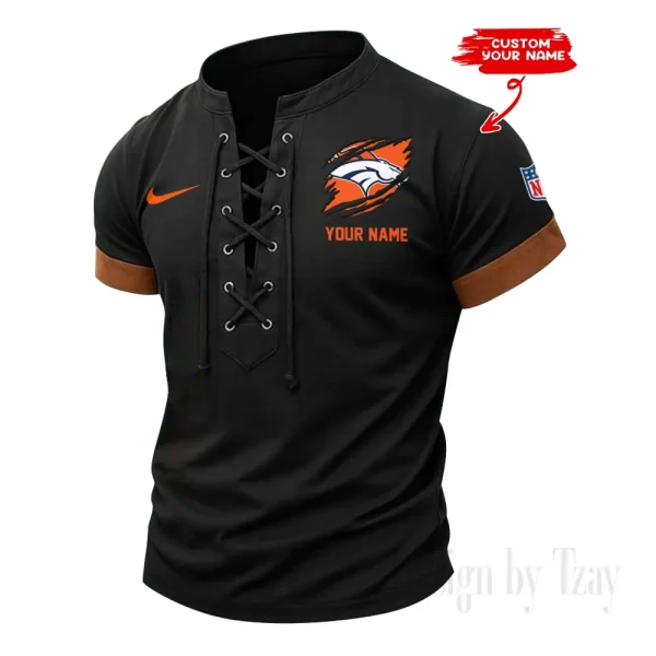 Denver Broncos Men Casual Lace-up Short Sleeve T-shirt New Design 2025 SPTMLUSTS138