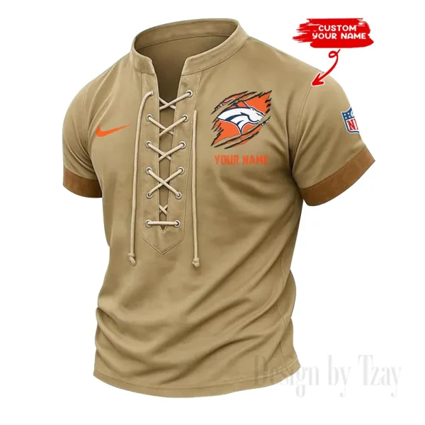 Denver Broncos Men Casual Lace-up Short Sleeve T-shirt New Design 2025 SPTMLUSTS138 - Image 2