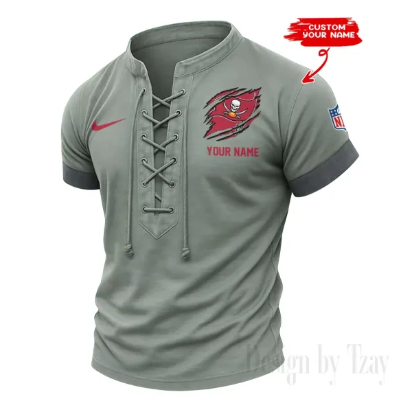 Tampa Bay Buccaneers Men Casual Lace-up Short Sleeve T-shirt New Design 2025 SPTMLUSTS158 - Image 2