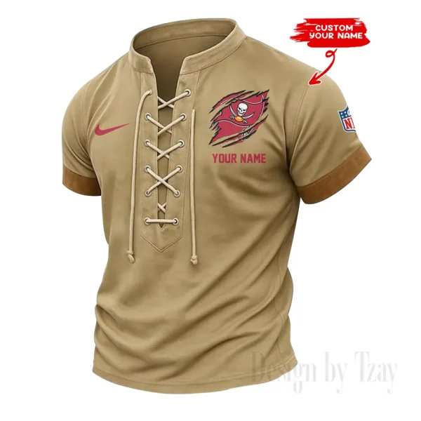 Tampa Bay Buccaneers Men Casual Lace-up Short Sleeve T-shirt New Design 2025 SPTMLUSTS158 - Image 3