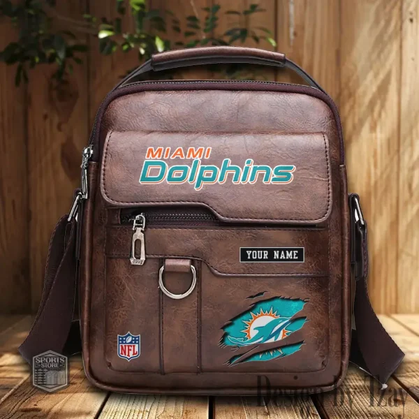 Miami Dolphins Leather Basic Balo New Design 2025 SPTBALO020