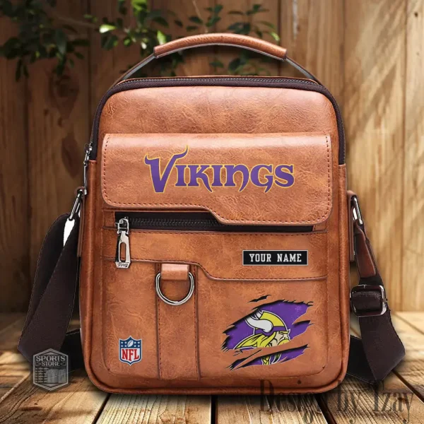 Minnesota Vikings Leather Basic Balo New Design 2025 SPTBALO021 - Image 3