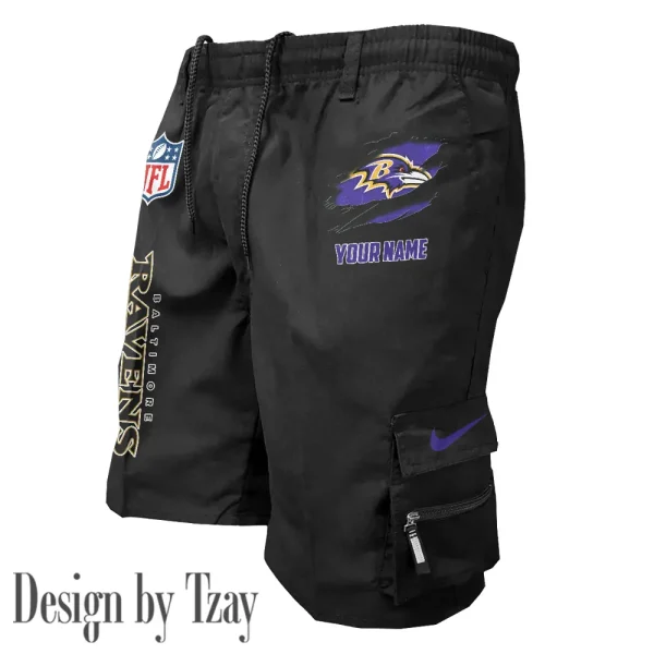 Baltimore Ravens Pocket Pants Military Style Tactical Shorts New 2025 AZMSHORT142 - Image 2