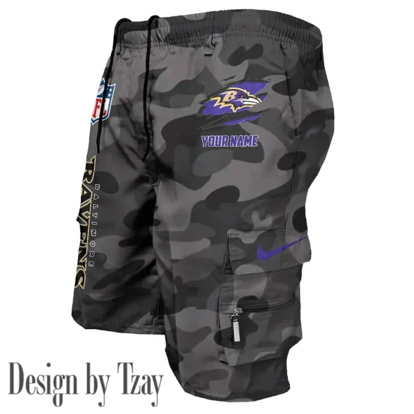 Baltimore Ravens Pocket Pants Military Style Tactical Shorts New 2025 AZMSHORT142 - Image 3
