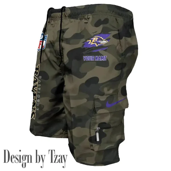 Baltimore Ravens Pocket Pants Military Style Tactical Shorts New 2025 AZMSHORT142 - Image 4