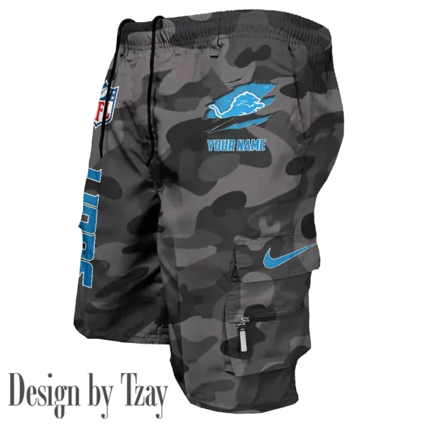 Detroit Lions Pocket Pants Military Style Tactical Shorts New 2025 AZMSHORT150
