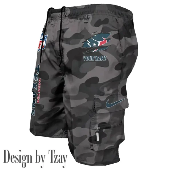 Houston Texans Pocket Pants Military Style Tactical Shorts New 2025 AZMSHORT152 - Image 2