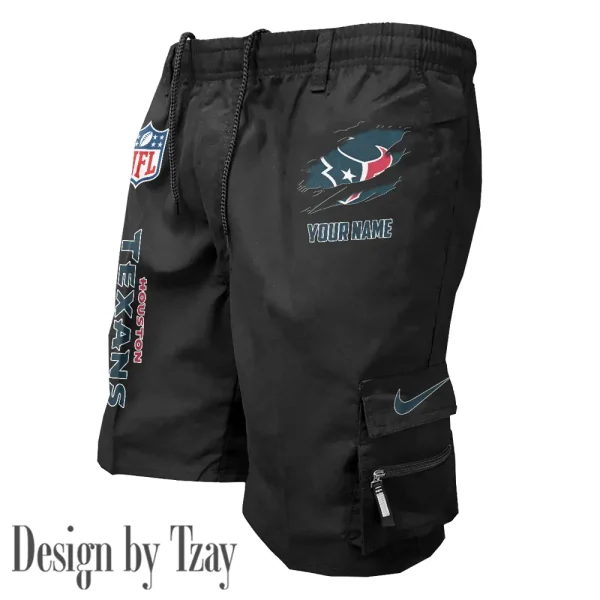 Houston Texans Pocket Pants Military Style Tactical Shorts New 2025 AZMSHORT152 - Image 4