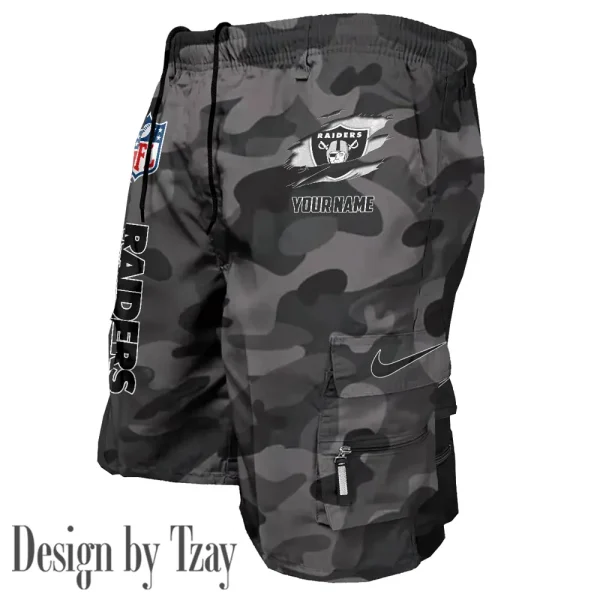 Las Vegas Raiders Pocket Pants Military Style Tactical Shorts New 2025 AZMSHORT156