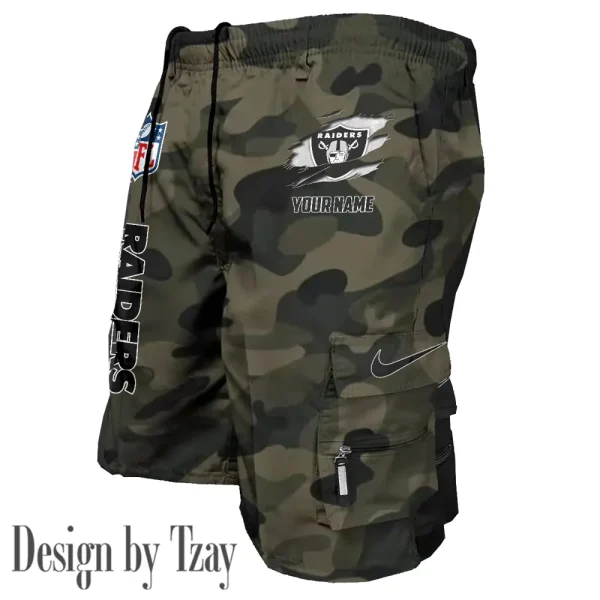Las Vegas Raiders Pocket Pants Military Style Tactical Shorts New 2025 AZMSHORT156 - Image 3