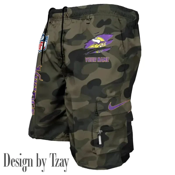 Minnesota Vikings Pocket Pants Military Style Tactical Shorts New 2025 AZMSHORT160 - Image 4