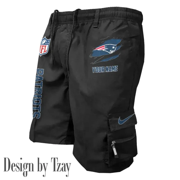 New England Patriots Pocket Pants Military Style Tactical Shorts New 2025 AZMSHORT161 - Image 3