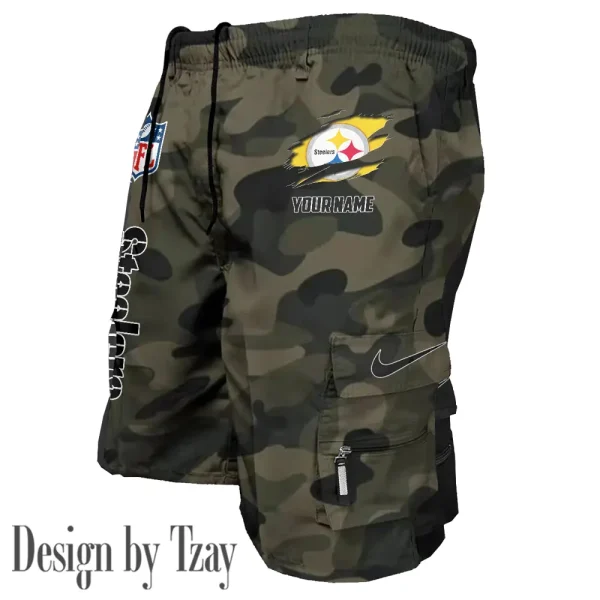 Pittsburgh Steelers Pocket Pants Military Style Tactical Shorts New 2025 AZMSHORT166 - Image 4