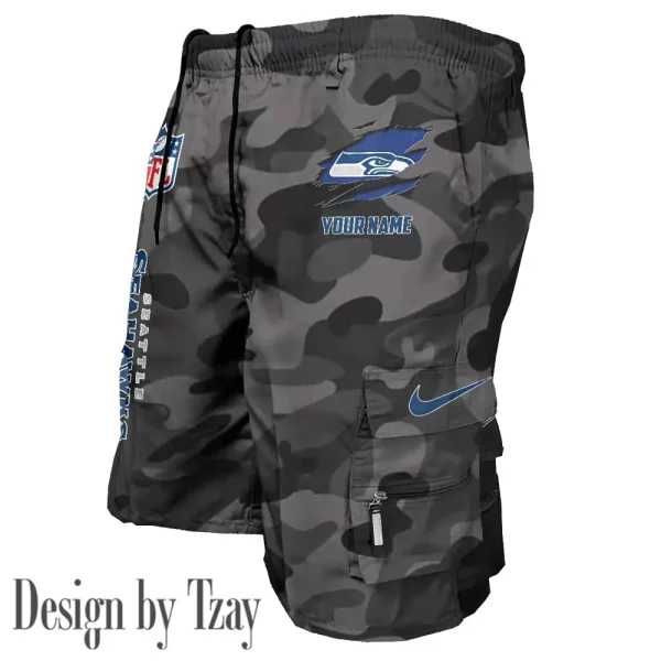 Seattle Seahawks Pocket Pants Military Style Tactical Shorts New 2025 AZMSHORT168 - Image 2