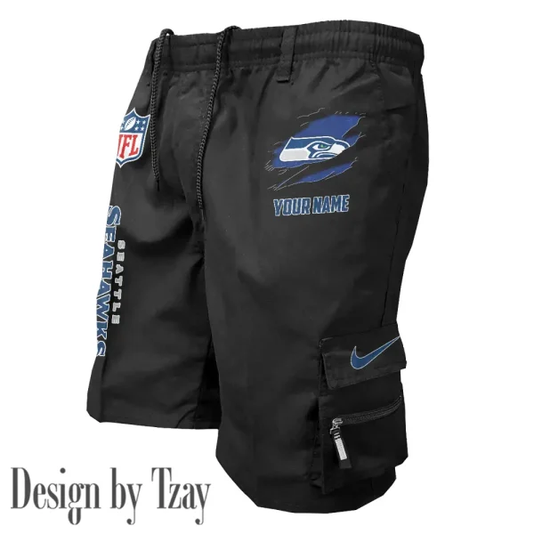 Seattle Seahawks Pocket Pants Military Style Tactical Shorts New 2025 AZMSHORT168 - Image 3