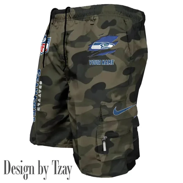 Seattle Seahawks Pocket Pants Military Style Tactical Shorts New 2025 AZMSHORT168 - Image 4