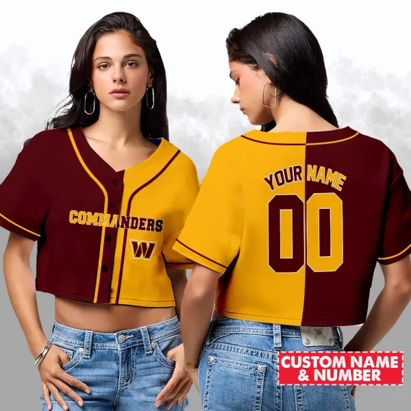 Washington Commanders NFL Woman Croptop Baseball Jersey 98CRTBJS152