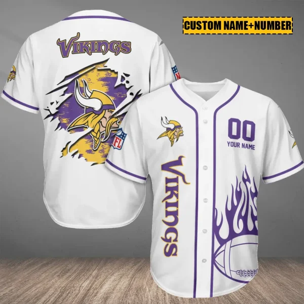 Minnesota Vikings Casual Button Baseball Shirt Trending 2025 AZCBJS755
