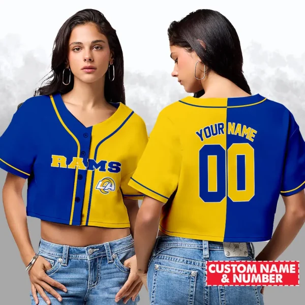 Los Angeles Rams NFL Woman Croptop Baseball Jersey 98CRTBJS180