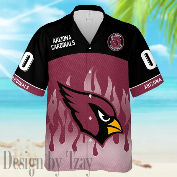 Arizona Cardinals Casual Men's Hawaiian Shirt And Shorts 3D Printed New AZHWS1153 - Image 2