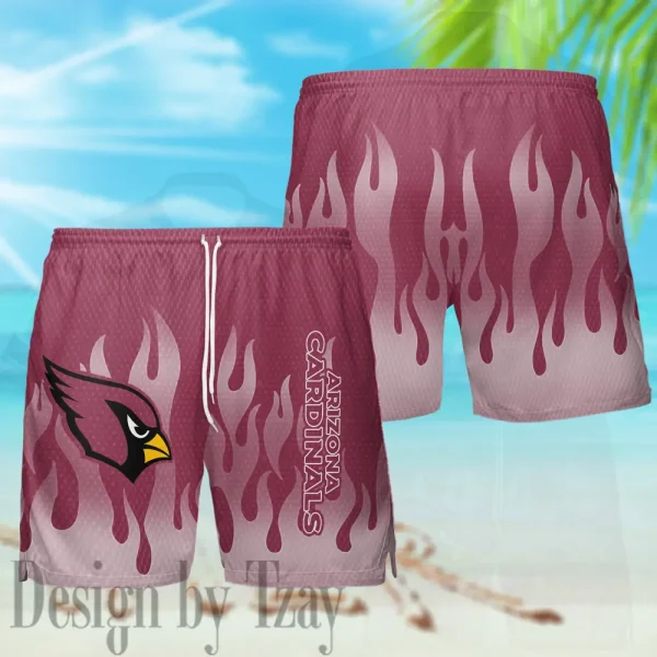 Arizona Cardinals Casual Men's Hawaiian Shirt And Shorts 3D Printed New AZHWS1153 - Image 3
