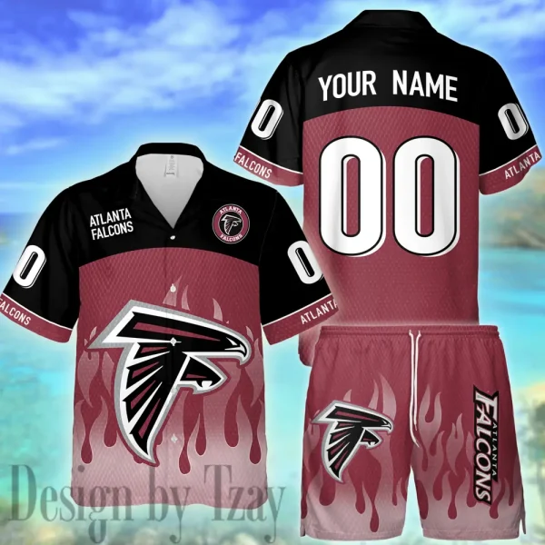 Atlanta Falcons Casual Men's Hawaiian Shirt And Shorts 3D Printed New AZHWS1154