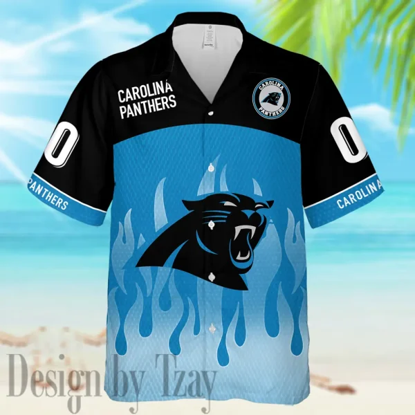 Carolina Panthers Casual Men's Hawaiian Shirt And Shorts 3D Printed New AZHWS1157 - Image 2