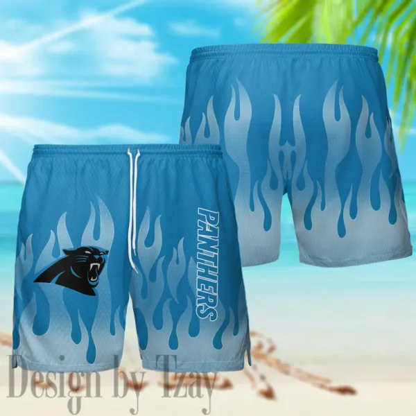 Carolina Panthers Casual Men's Hawaiian Shirt And Shorts 3D Printed New AZHWS1157 - Image 3