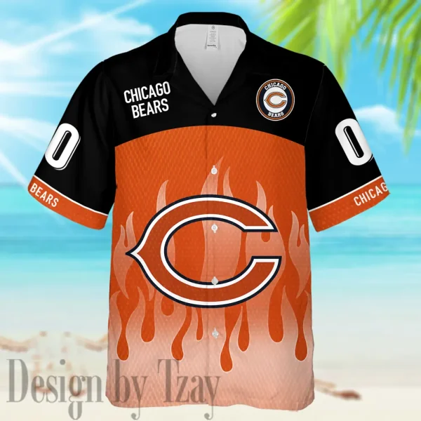 Chicago Bears Casual Men's Hawaiian Shirt And Shorts 3D Printed New AZHWS1158 - Image 2