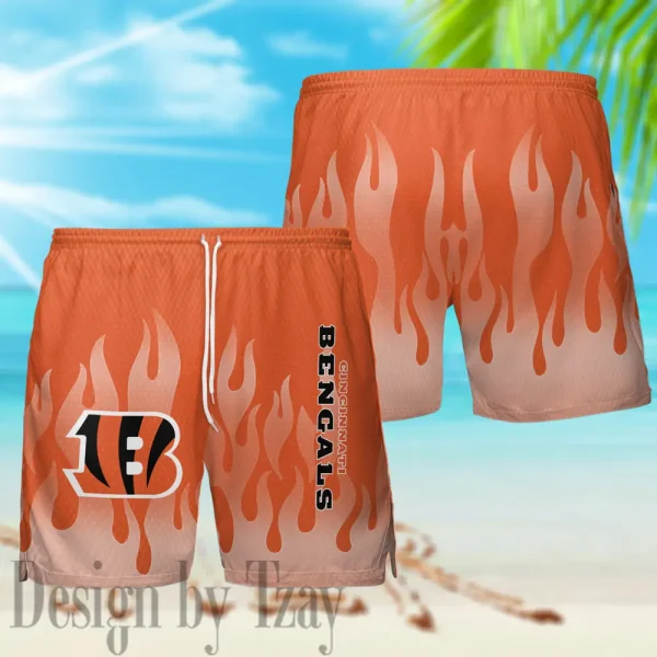 Cincinnati Bengals Casual Men's Hawaiian Shirt And Shorts 3D Printed New AZHWS1159 - Image 3