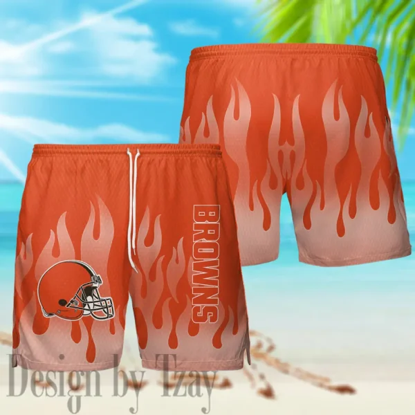 Cleveland Browns Casual Men's Hawaiian Shirt And Shorts 3D Printed New AZHWS1160 - Image 2