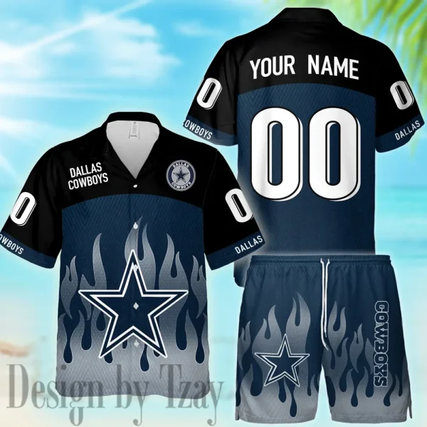 Dallas Cowboys Casual Men's Hawaiian Shirt And Shorts 3D Printed New AZHWS1161