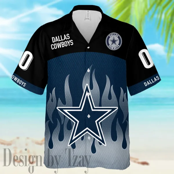 Dallas Cowboys Casual Men's Hawaiian Shirt And Shorts 3D Printed New AZHWS1161 - Image 2