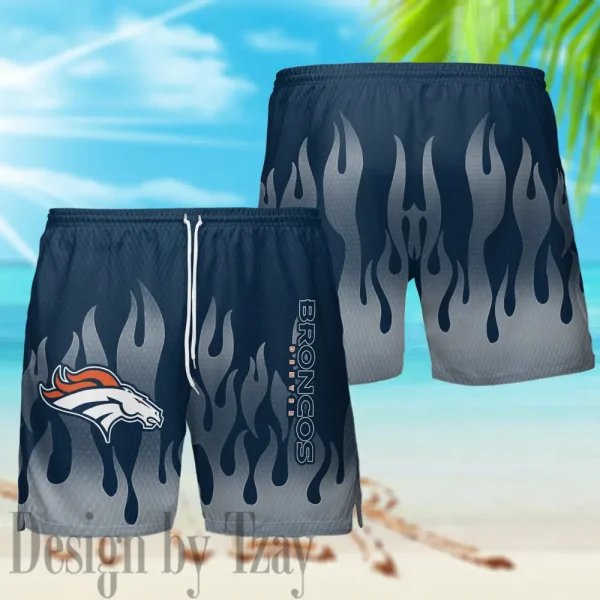 Denver Broncos Casual Men's Hawaiian Shirt And Shorts 3D Printed New AZHWS1162 - Image 3