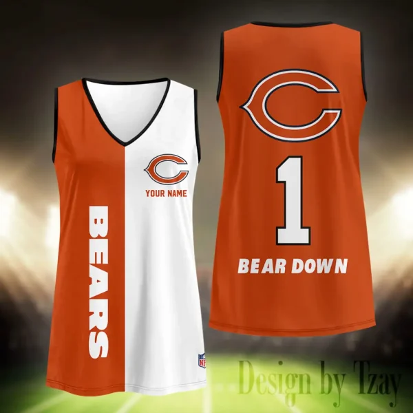 Chicago Bears Summer Casual Women's Tank Vest Sleeveless SPTVNECKWVTS404