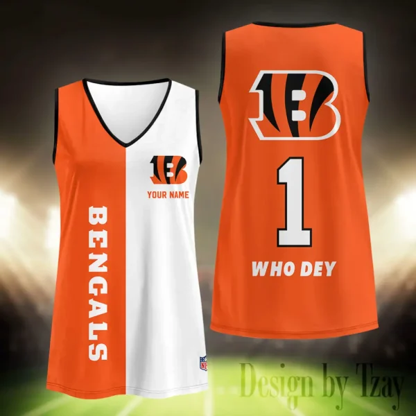 Cincinnati Bengals Summer Casual Women's Tank Vest Sleeveless SPTVNECKWVTS405