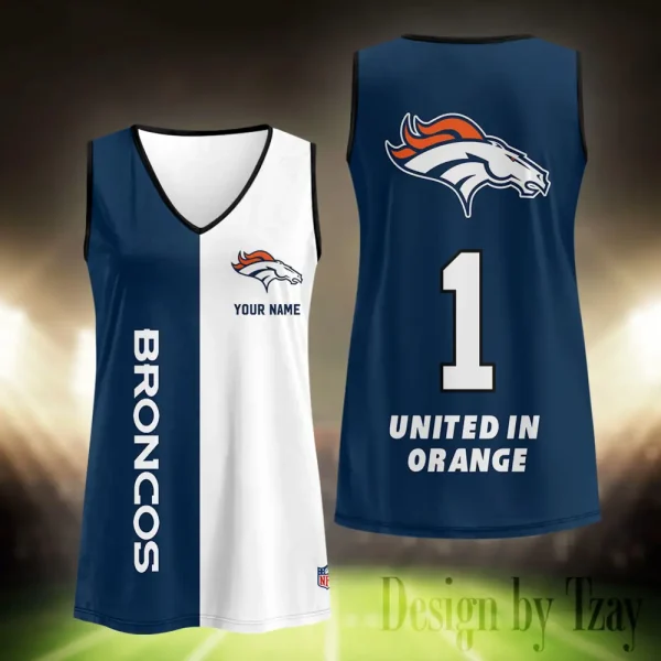 Denver Broncos Summer Casual Women's Tank Vest Sleeveless SPTVNECKWVTS408