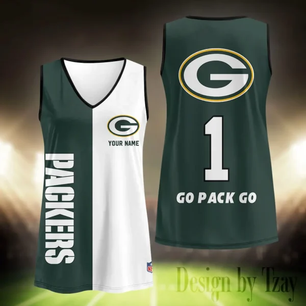Green Bay Packers Summer Casual Women's Tank Vest Sleeveless SPTVNECKWVTS410