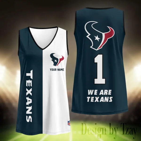 Houston Texans Summer Casual Women's Tank Vest Sleeveless SPTVNECKWVTS411
