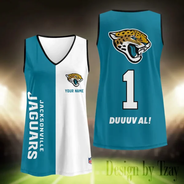 Jacksonville Jaguars Summer Casual Women's Tank Vest Sleeveless SPTVNECKWVTS413