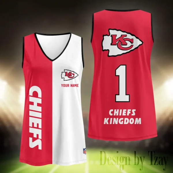 Kansas City Chiefs Summer Casual Women's Tank Vest Sleeveless SPTVNECKWVTS414 - Image 2