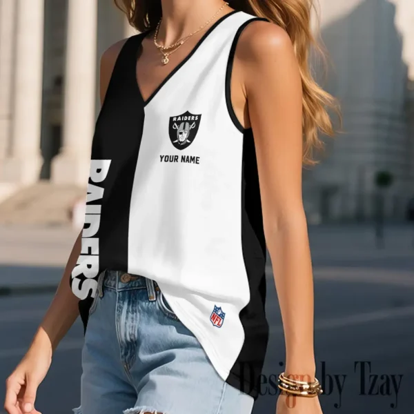 Las Vegas Raiders Summer Casual Women's Tank Vest Sleeveless SPTVNECKWVTS415