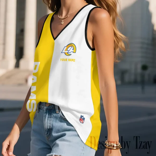 Los Angeles Rams Summer Casual Women's Tank Vest Sleeveless SPTVNECKWVTS417